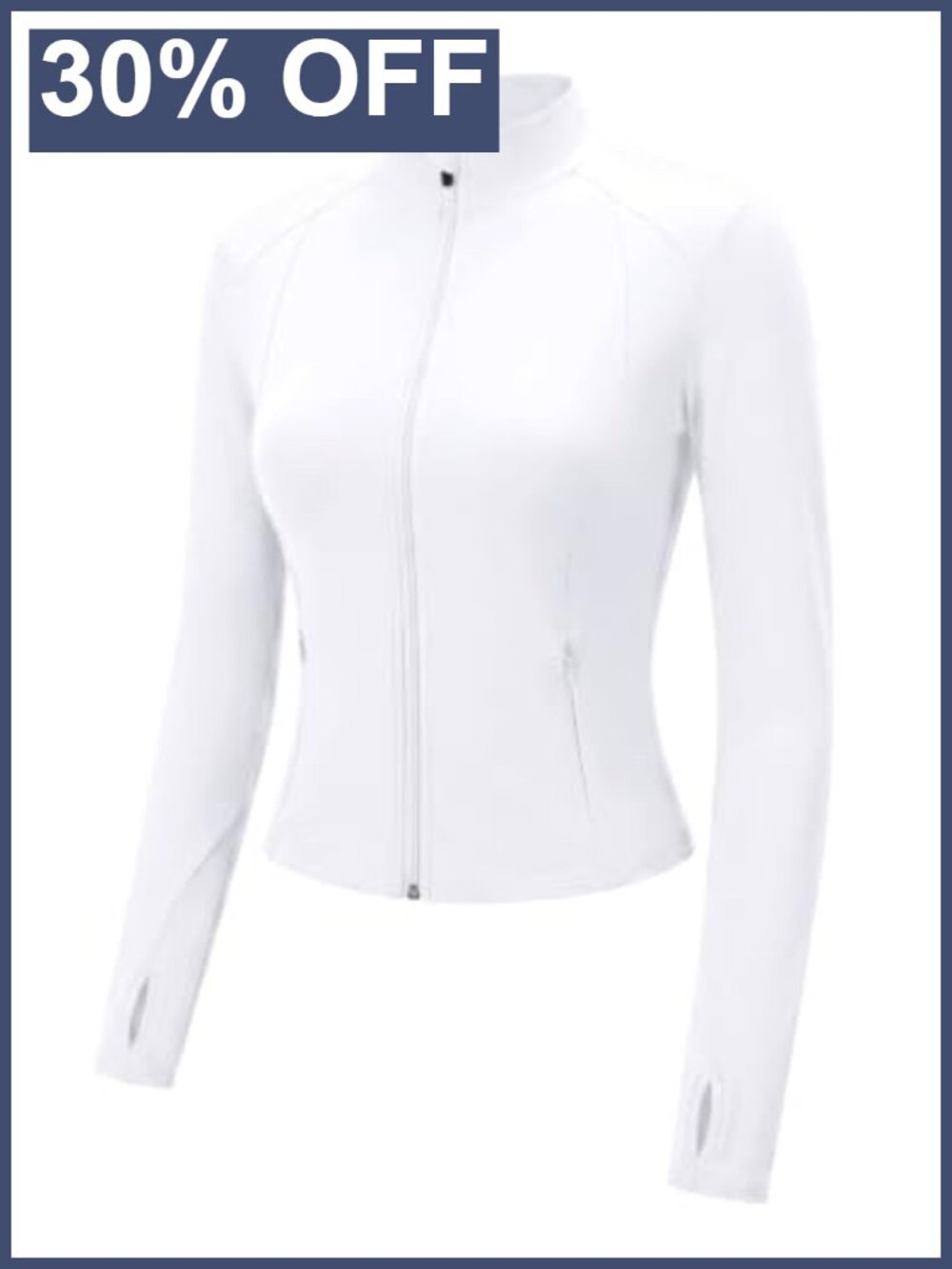 Women's Cropped Athletic Jacket Lightweight Zip Up Slim Fit Workout Top